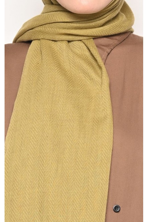 Pasmina Voal Zaffron Jahit Tepi Olive